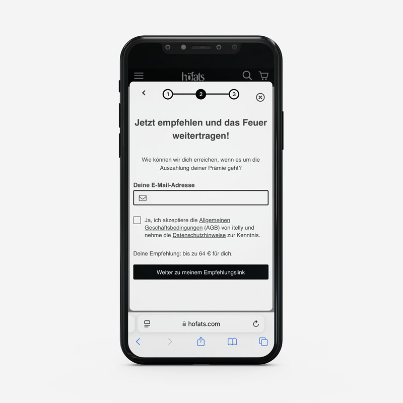 The app for the iphone is displayed on the screen, with the Bring A Friend promotion