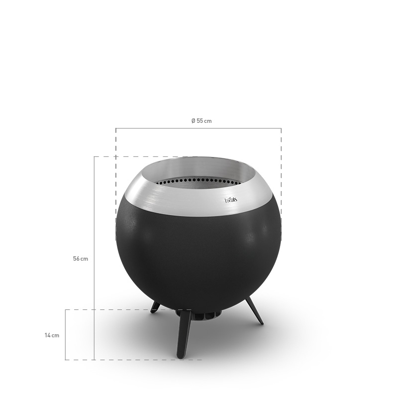 MOON 55 Brasero avec pied bas MOON mit niedrigem Fuß