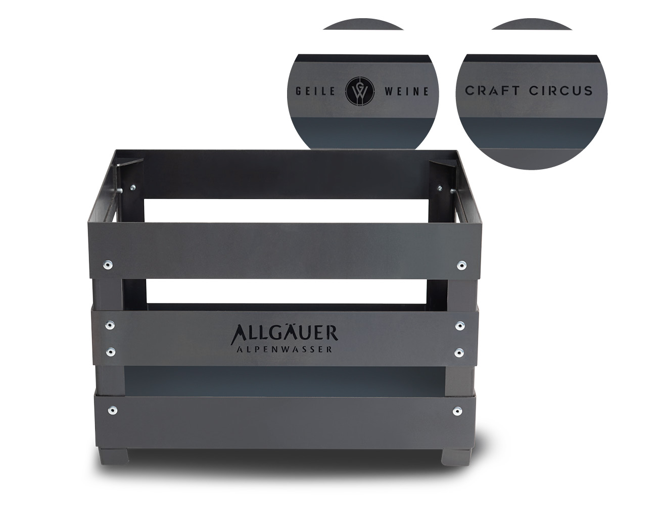 This image shows the allurer is a portable, portable and portable device that can be used for all purpose purposes, with the LOGO CRATE Fire basket.