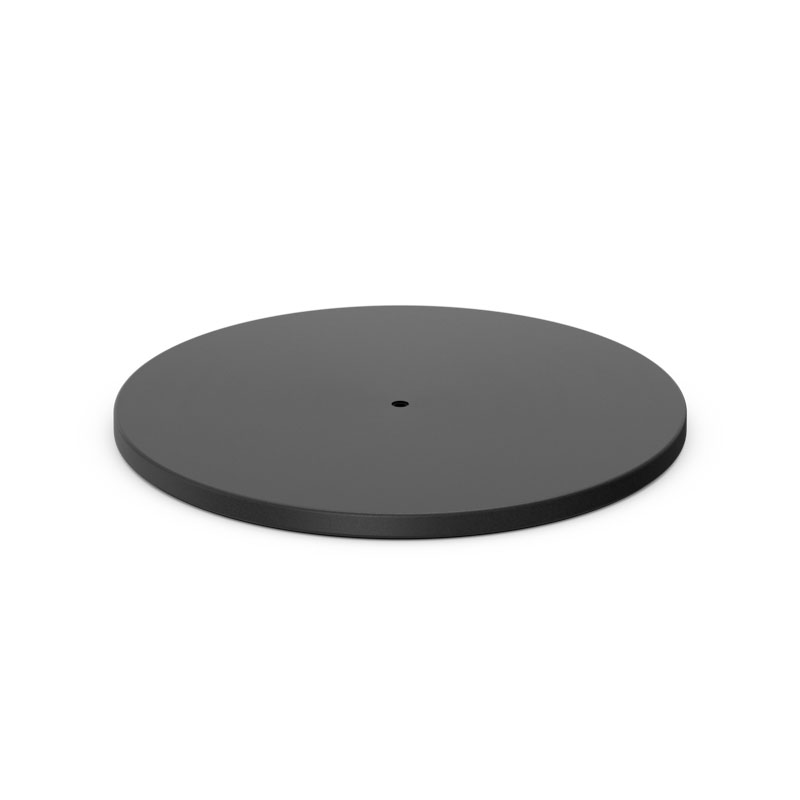 SPIN 1200 Base black The photo presents a black round plate on a white background, with the SPIN 1200 Base black.