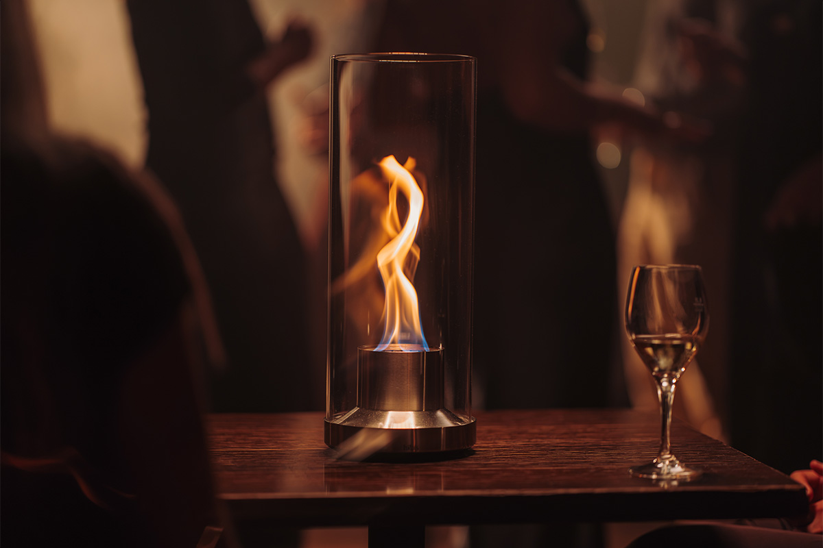 DANCE 1200 Tabletop Fireplace silver