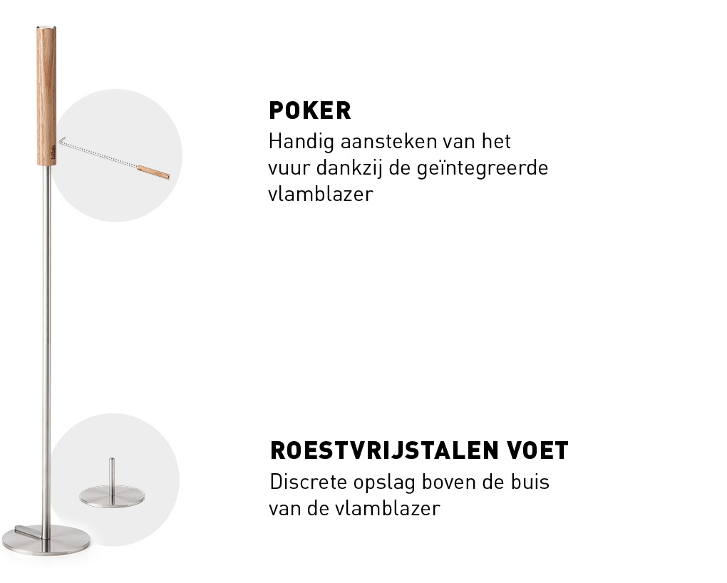 Een afbeelding van een houten voet, met een metalen paal en een tang, waarbij de Brandweer Tools als een centraal en doelgericht element worden getoond.