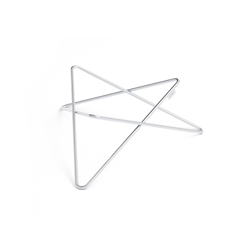 BOWL 70 Fire Bowl with star stand Depicted here is a silver metal star shaped object on a white background, with the BOWL 70 Fire Bowl with star stand.