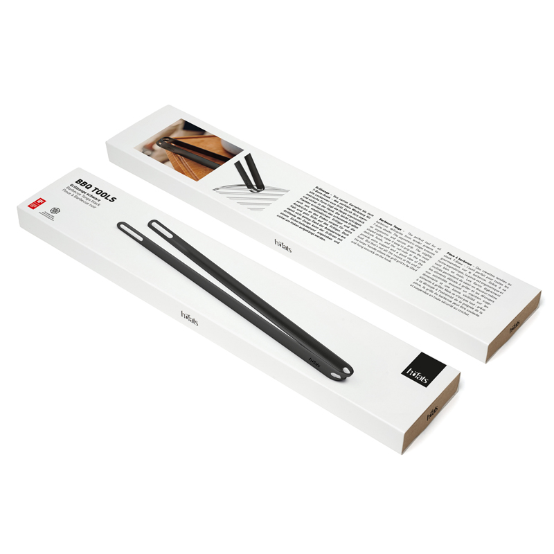Stilvoll und zweckmäßig, fügt die bbq tongs4 Verpackung ein raffiniertes Element in die Umgebung ein.