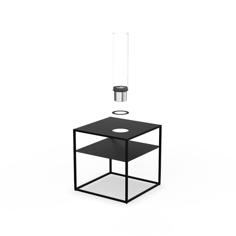 FIRE FRAME Lounge Table with SPIN air 900 Built-in FIRE FRAME mit SPIN air 900
