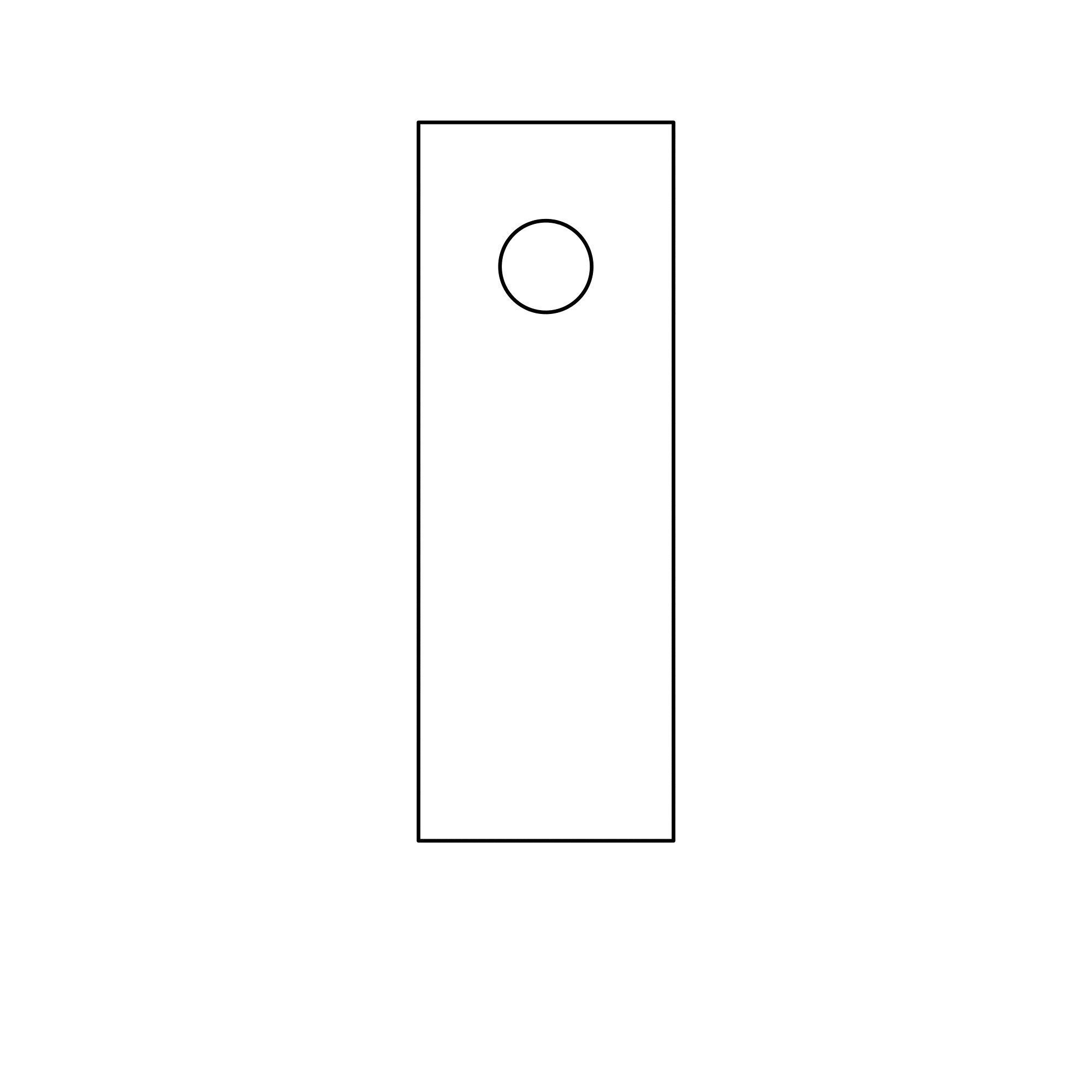 Een lege deur met een lege deurknop.