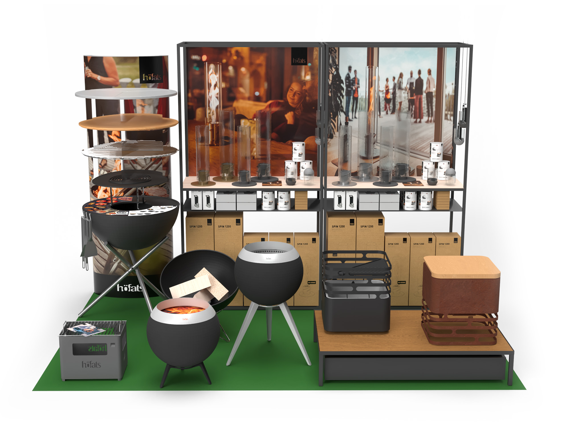 Een scène die een voorbeeld toont van een POS met Hofats-artikelen