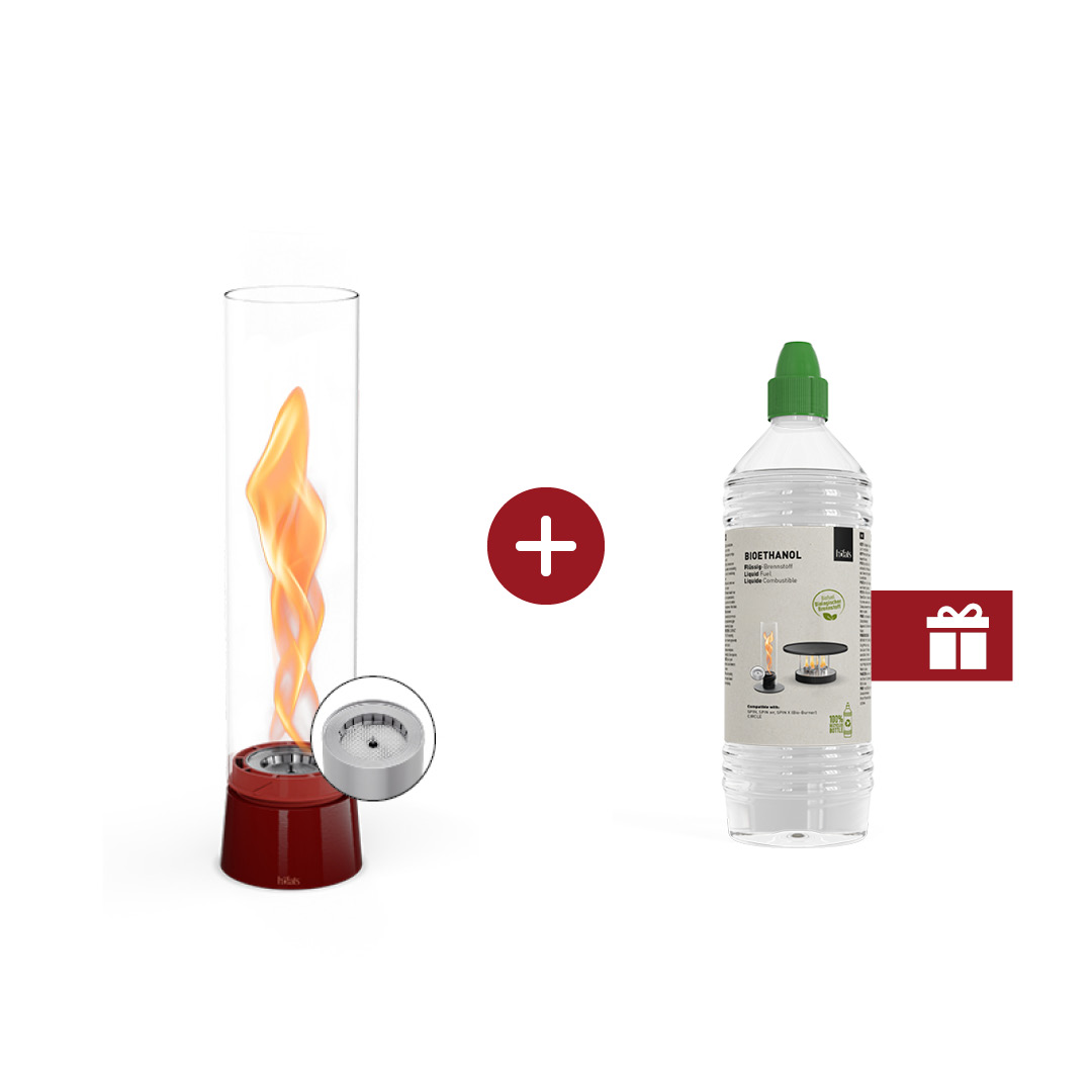 SPIN air 900 Tabletop Fireplace enamel red