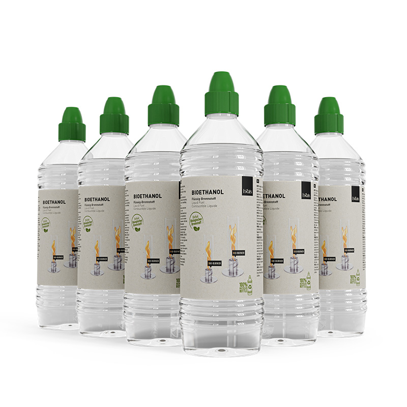 Bioéthanol (Lot de six) Liquide Combustible, 6 bouteilles