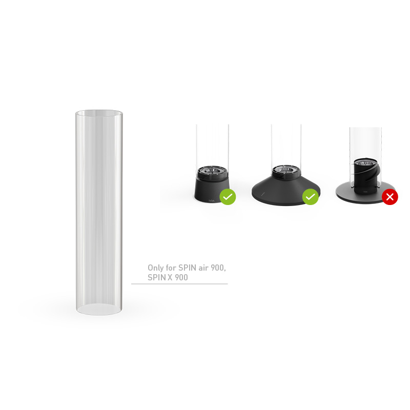 SPIN air 900 Glass Cylinder The Spin Air 900 glass cylinder is featured in a thoughtfully styled setting, balancing design and function.