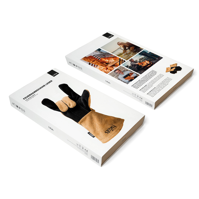 Gants ignifuges en cuir Élégant et utile, l'emballage des gants TOOLS ajoute un élément raffiné à l'environnement.