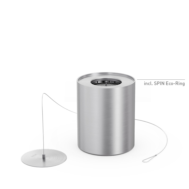 SPIN 1200 Bio-Burner with Eco-Ring and Extinguishing Lid The sphere is connected to a sphere stand the 00696 Spin 1200 Bio Burner 2 complements the moment with its thoughtful design.