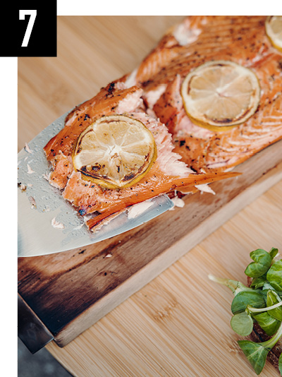 a wooden cutting board.