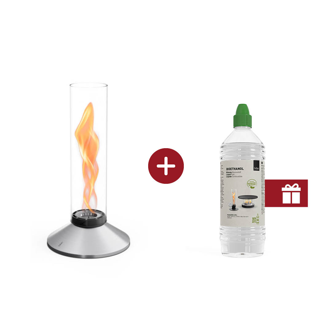 SPIN X 900 Tabletop Fireplace silver