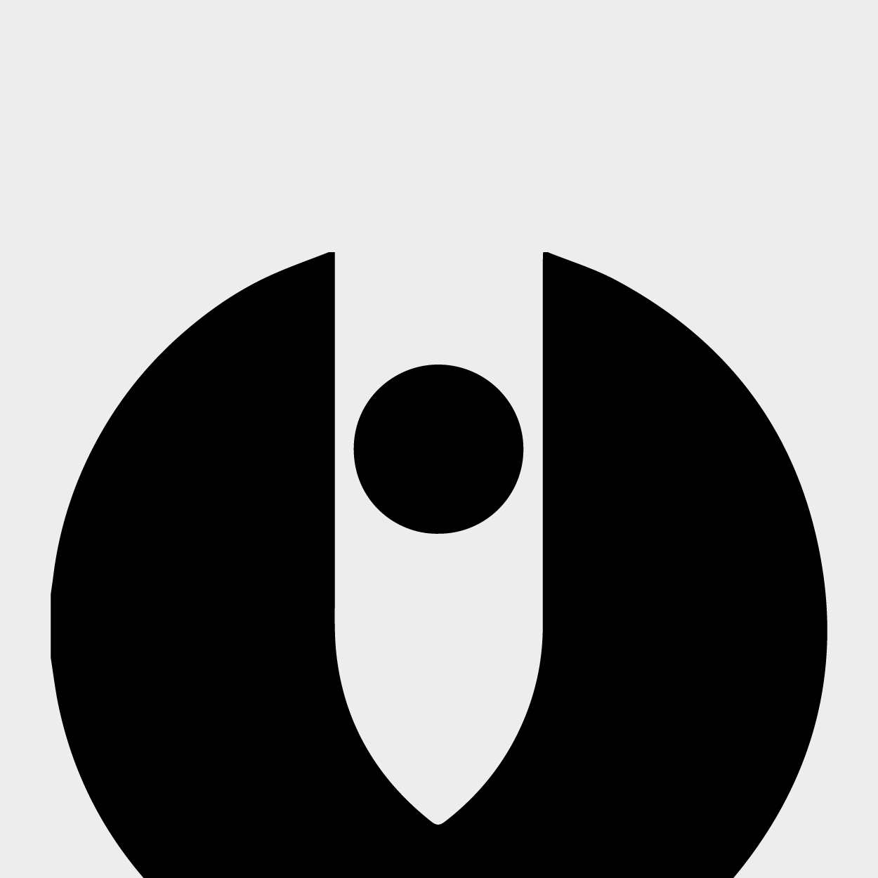 Ein schwarz-weißes Logo mit einer kreisförmigen Form.