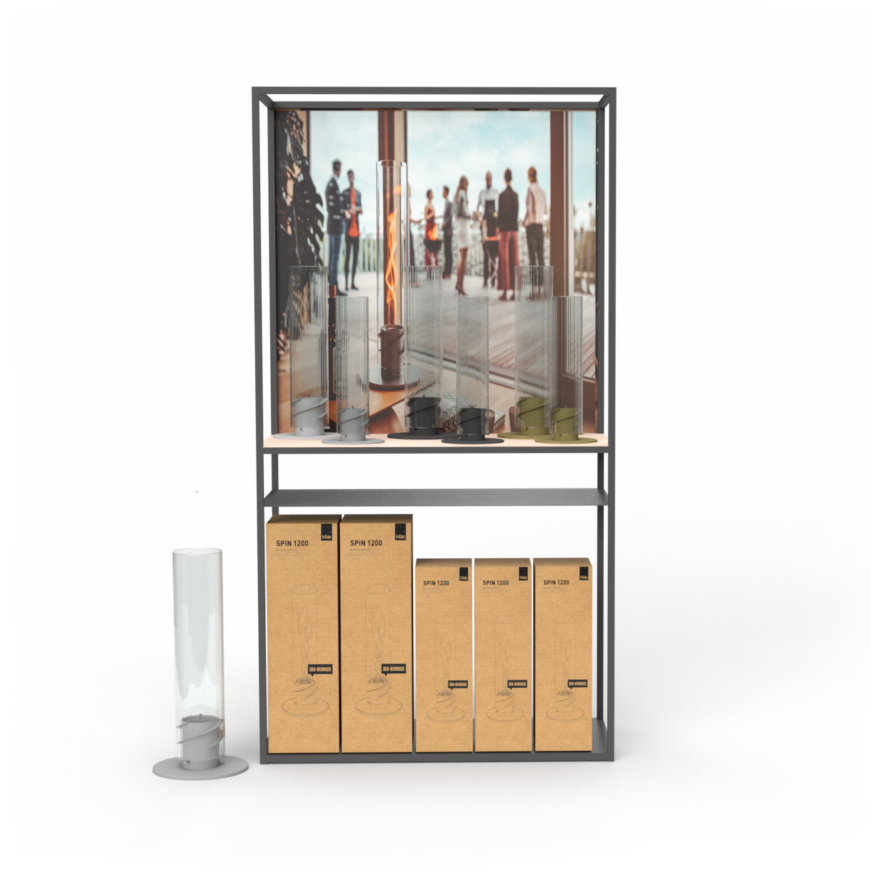 Ein Präsentationsregal mit verschiedenen SPIN Classic Varianten