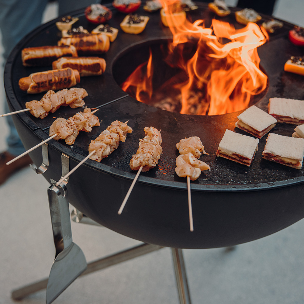 a grill with food on it