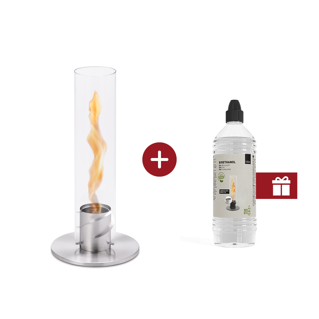 An inviting scene with a SPIN and a bottle of ethanol with a gift lable on it