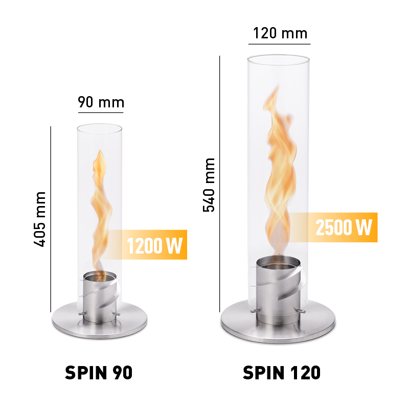 cheminée / feu de table spin 120 - Ø 23 x 54 cm - or