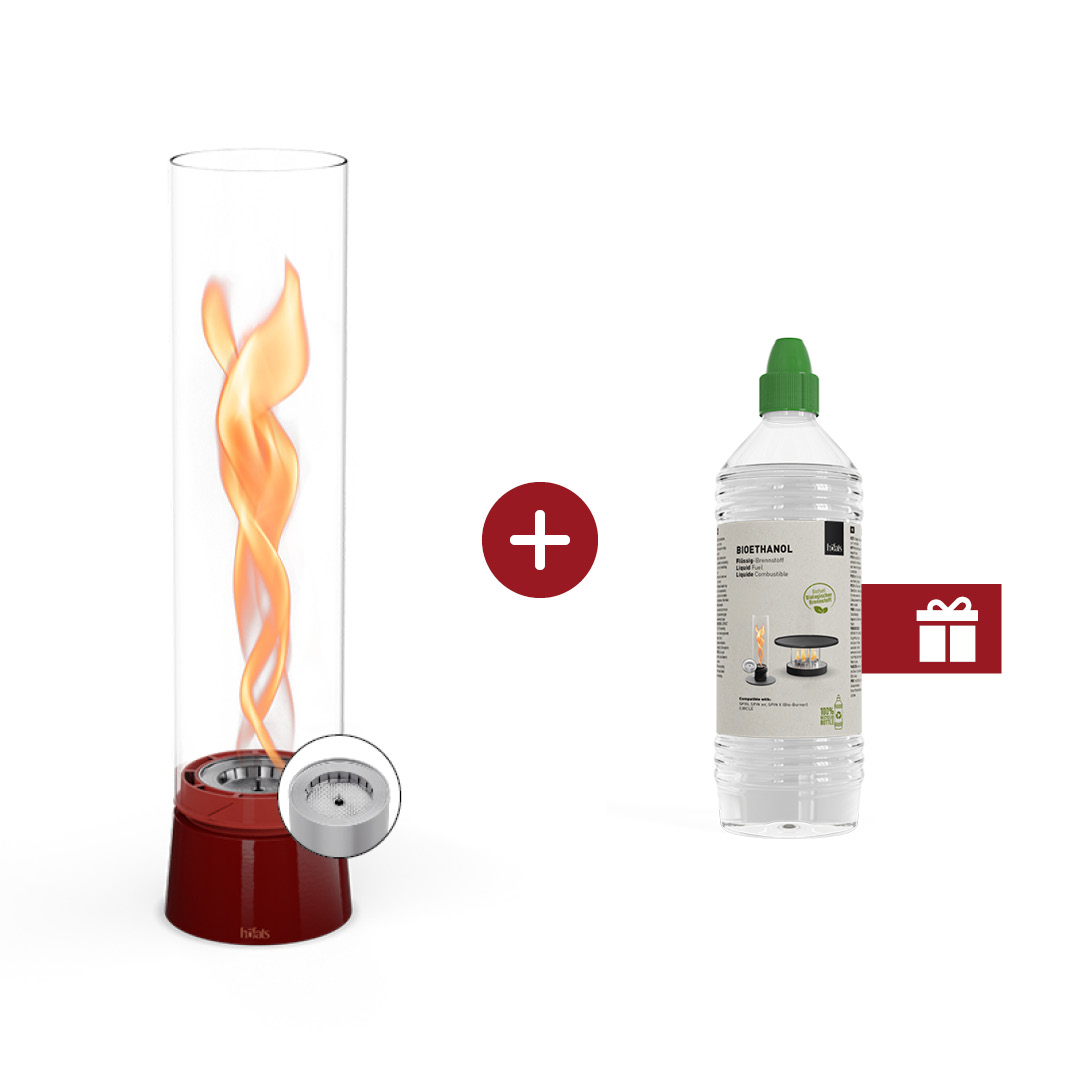SPIN air 1200 Tabletop Fireplace enamel red