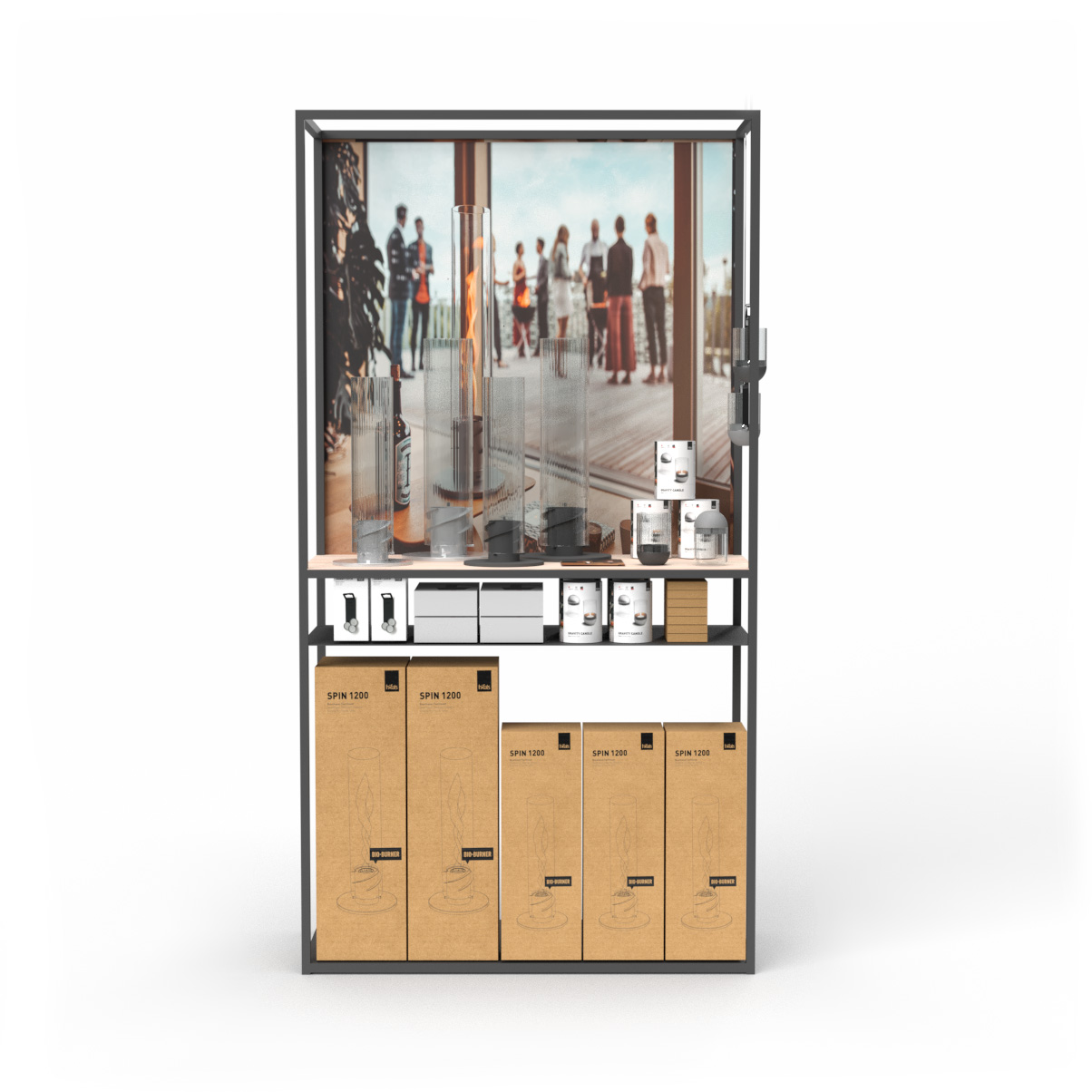 Een scène die een voorbeeld laat zien van een POS met Hofats artikelen