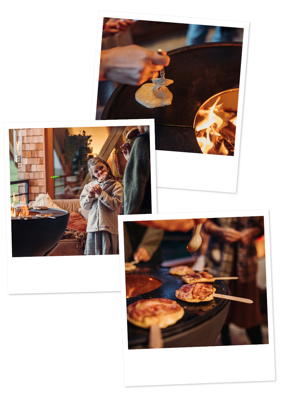 A woman is cooking food on a grill