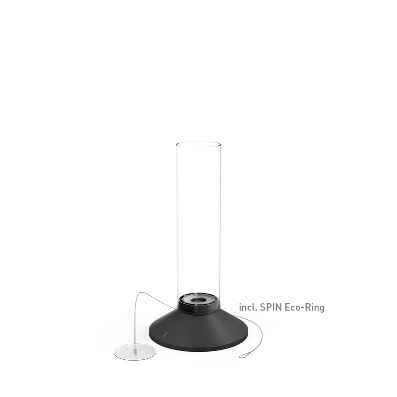 SPIN X 900 Tabletop Fireplace black SPIN X 900 schwarz Studiobild