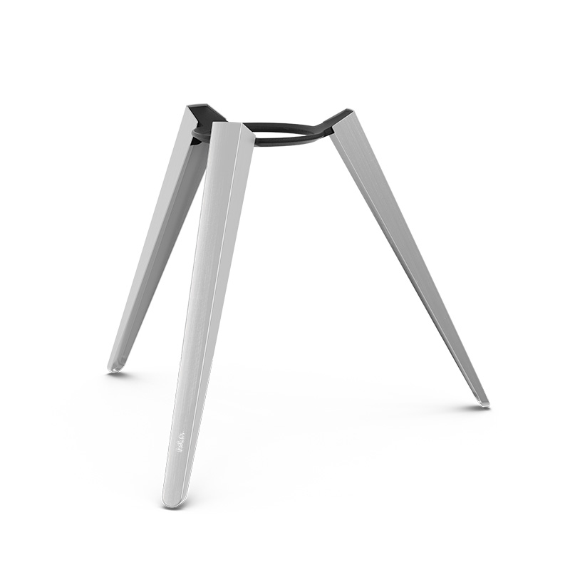 MOON 45 Fire basket with high stand The 00717 Moon 45 with high stand integrates seamlessly into the setting, where a white table with a metal legs.