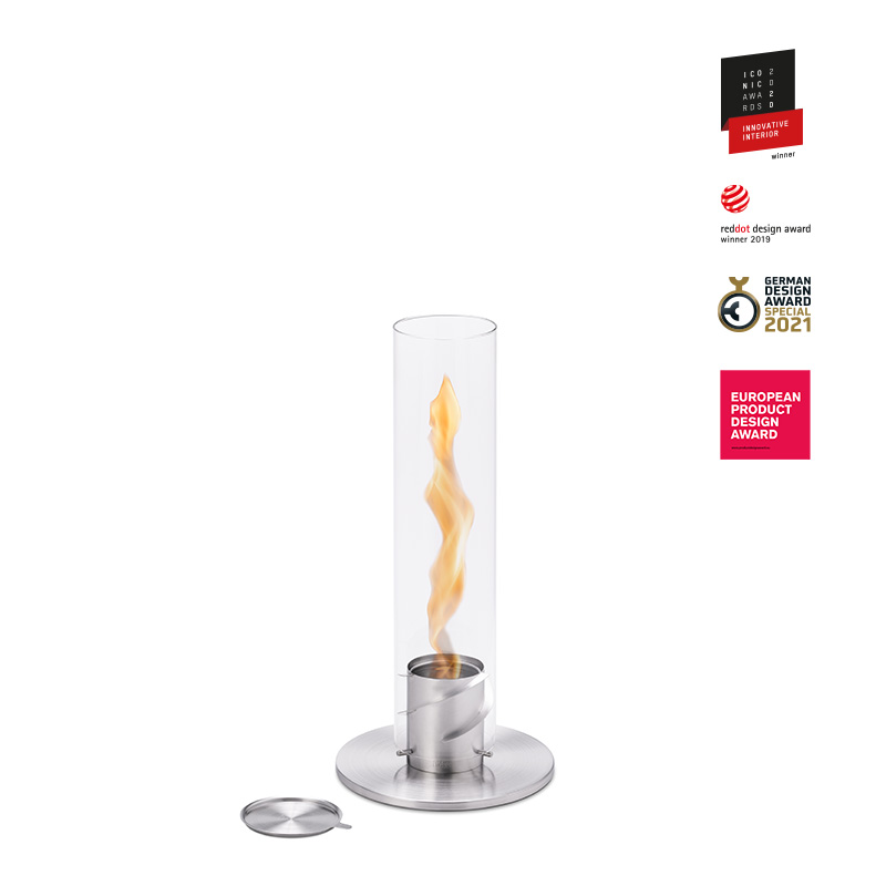 HOFAST SIPN 90 Table-top SILVER free standing bioethanol fireplace good  price to buy, Freestanding (Portal) biofireplaces - in an apartment,  house, and any room at a good price