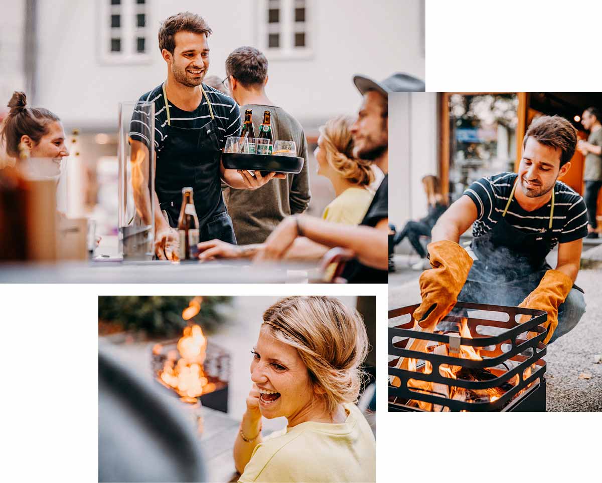 Cette image montre un couple en train de manger dans un restaurant, avec la valeur totale de la remise.