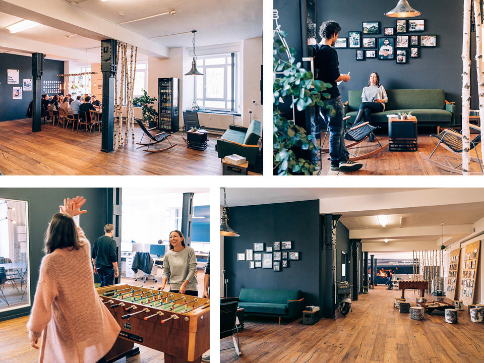 a collage of a man and woman playing football