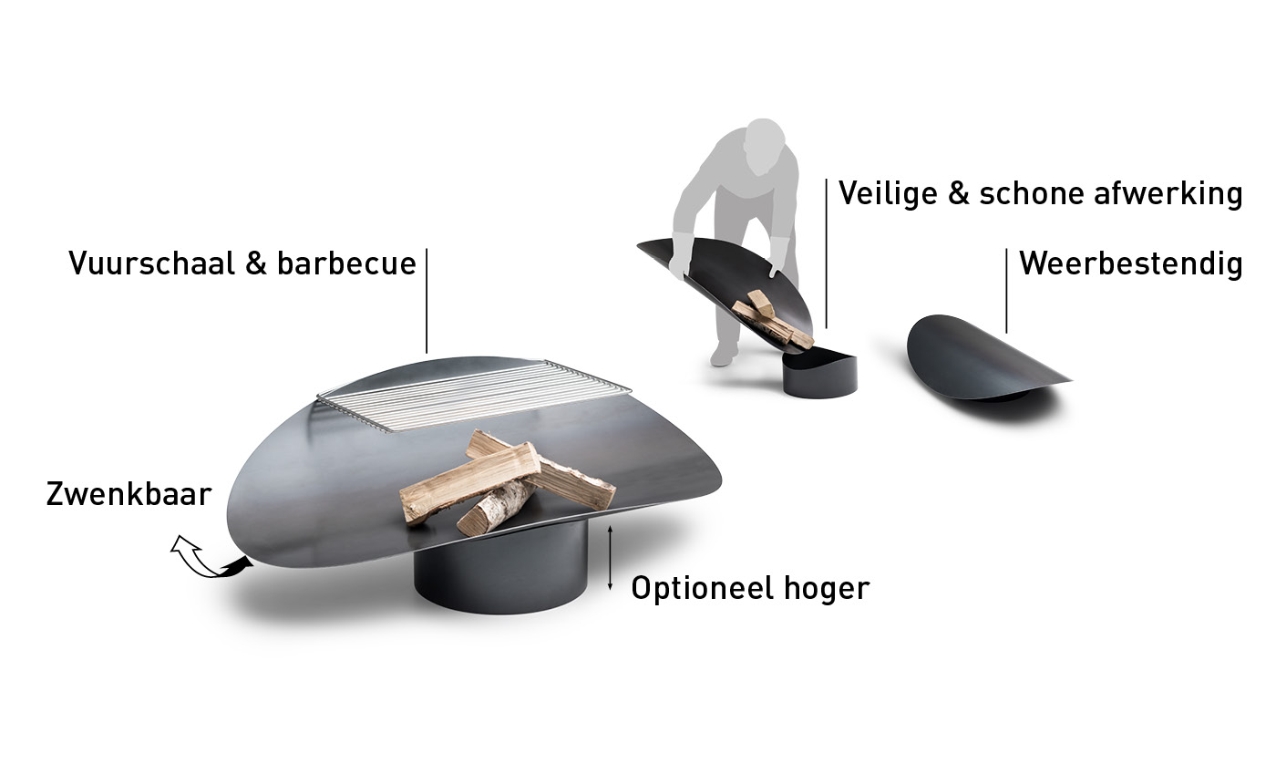 Scene die laat zien hoe je de ELLIPSE vuurschaal bedient