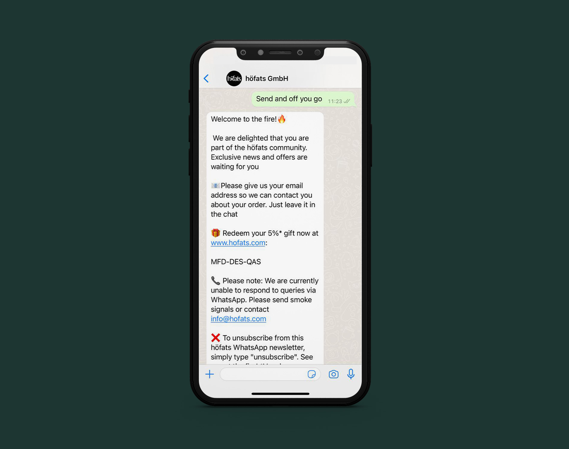 Example of a whatsapp news-post