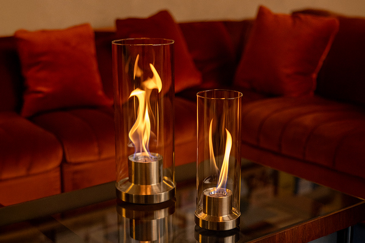 DANCE 1200 Tabletop Fireplace silver