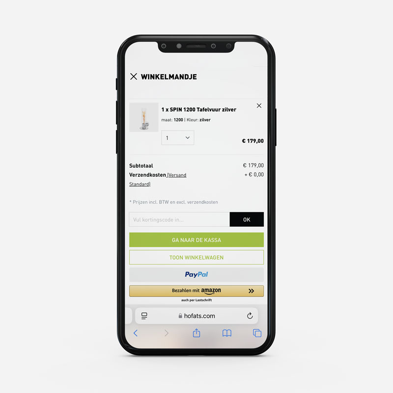 De stap 2 "Bring A Friend" wordt weergegeven als een telefoon met een afrekeningscherm.