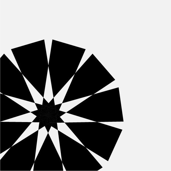 ein schwarz-weißes kreisförmiges Design.