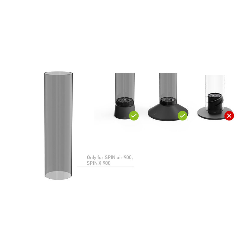 SPIN air 900 all black Glass Cylinder SPIN air 900 all black Ersatzglas