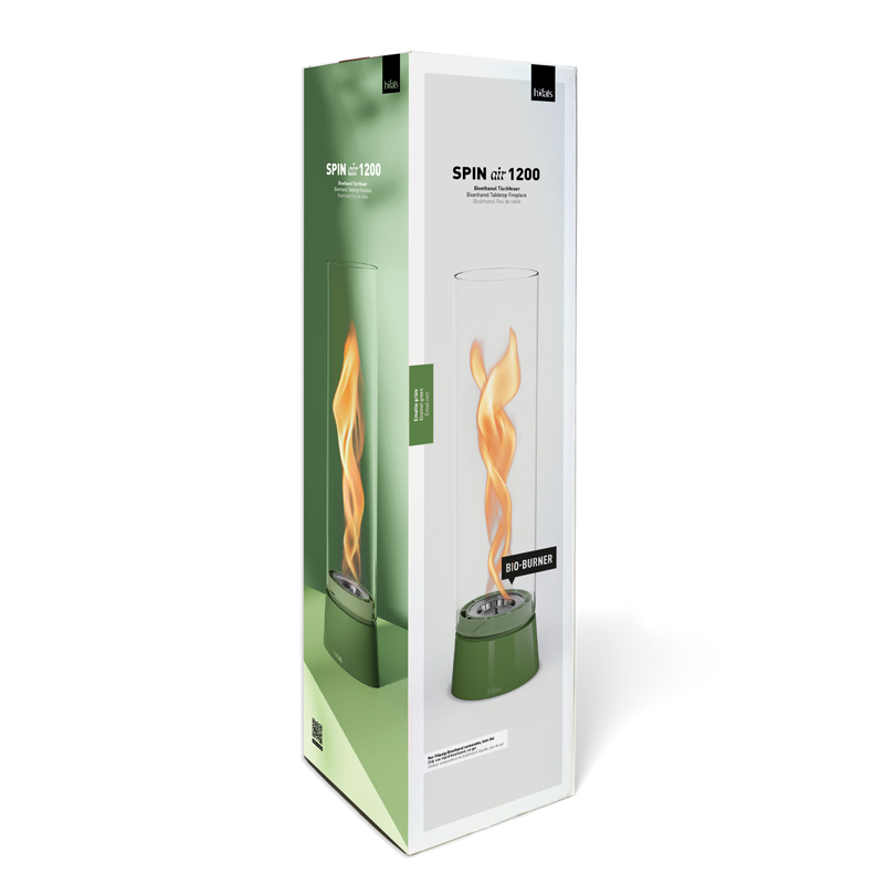 The Spin Air 1200 Tablefire Emaille green Packaging is featured in a thoughtfully styled setting, balancing design and function.